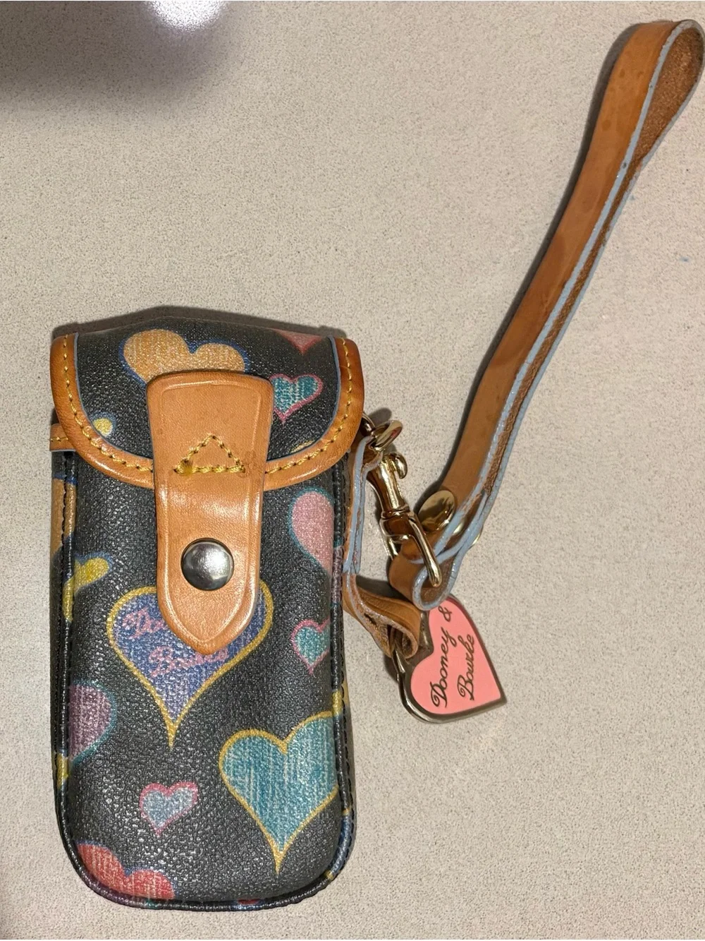 Vintage Dooney & Bourke HEARTS Off Black Phone Case
